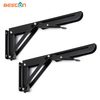 Banco de mesa triangular de metal, soportes de estante de 14/16 pulgadas, soporte plegable inoxidable