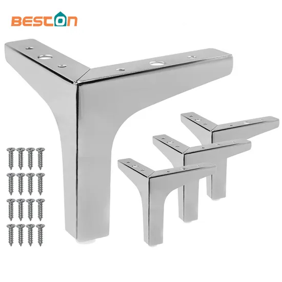 Patas de sofá cónicas modernas de acero cromado/dorado: soporte de lujo para sofás y camas de mediados de siglo