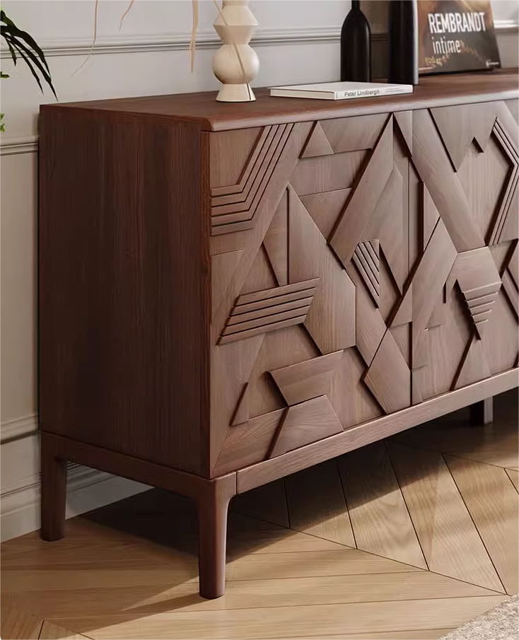Nuevos muebles para el hogar modernos de alta calidad, gabinetes de sala de estar de gran capacidad, aparadores de almacenamiento de madera maciza de nogal de lujo