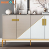 Aparador moderno y sencillo de madera maciza, almacenamiento de comedor multifuncional con 3 cajones