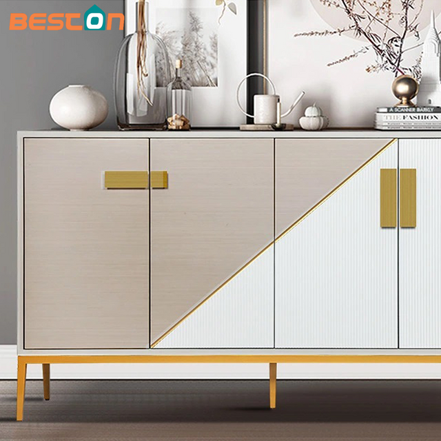 Aparador moderno y sencillo de madera maciza, almacenamiento de comedor multifuncional con 3 cajones