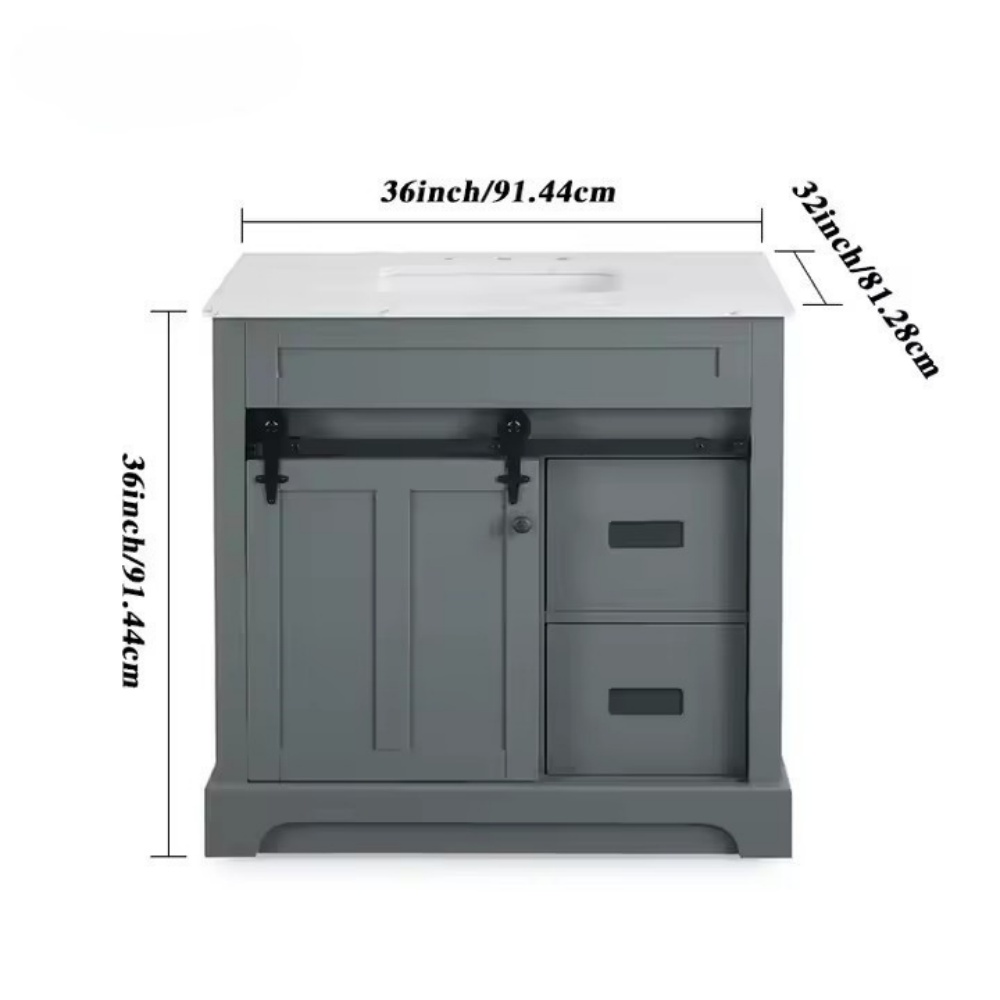 Gabinete buffet rústico de madera maciza con puerta corrediza de granero para comedor/cocina