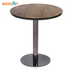 Base de mesa de metal de acero negro redondo moderno al por mayor para café y cafetería