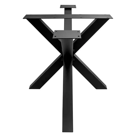 Bases de mesa de metal de acero dorado con patas de restaurante modernas en forma de X