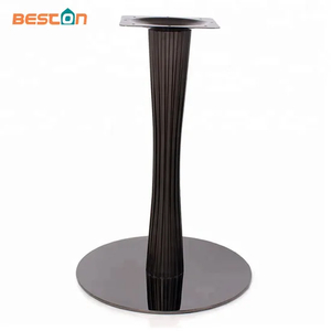 Base de mesa redonda de metal, pata de mesa de acero inoxidable, color negro titanio, precio al por mayor