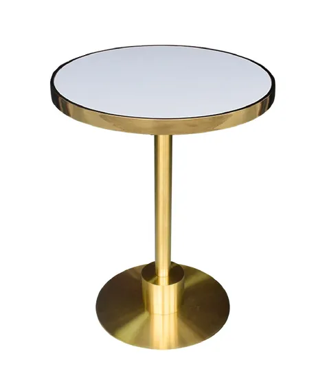 Metal que cena la base redonda de lujo moderna de la mesa del oro de las piernas de los muebles del acero inoxidable