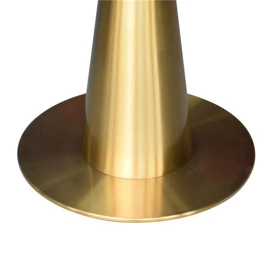 Elegante mesa de restaurante comercial con base de mesa de acero inoxidable con oro para ventas