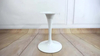 Base de mesa tipo tulipán para material de hierro duradero y recubrimiento en polvo blanco