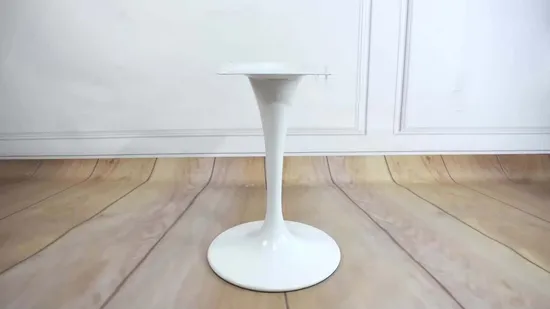 Base de mesa tipo tulipán para material de hierro duradero y recubrimiento en polvo blanco