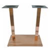 Muebles de escritorio cepillado, base de mesa industrial forjada en oro, acero inoxidable cromado