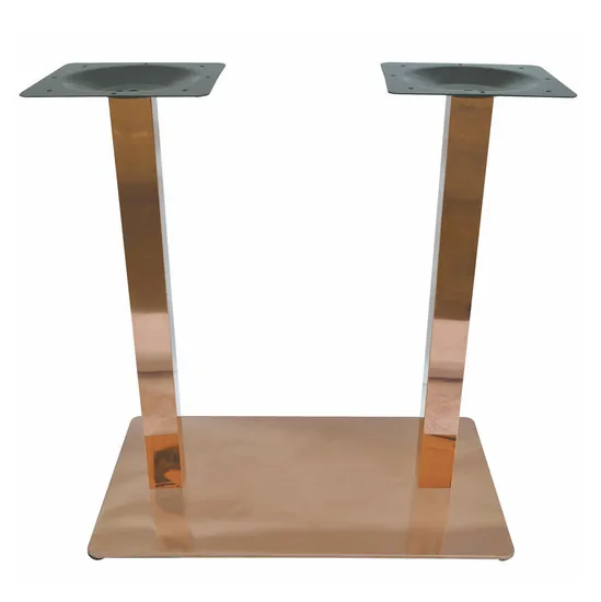 Muebles de escritorio cepillado, base de mesa industrial forjada en oro, acero inoxidable cromado