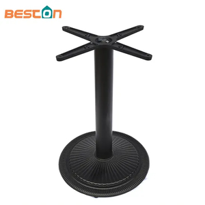 Base de mesa redonda de comedor de mármol con manivela de hierro fundido antiguo barato
