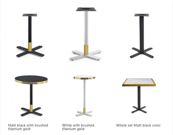 Precio de fábrica Bases de mesa plana Muebles cepillados Soporte de mesa de centro al aire libre negro