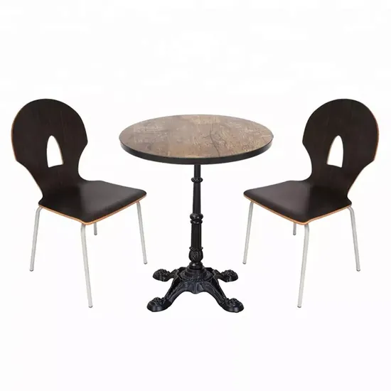 Base de mesa de comedor negra con recubrimiento en polvo de hierro fundido