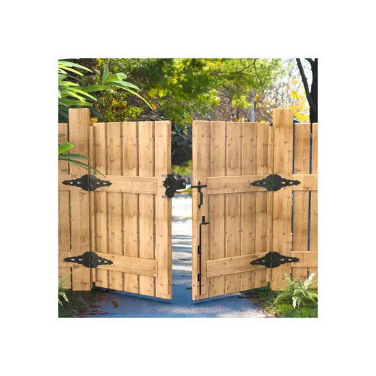 Kit de bisagra, pestillo y varilla de caída para puerta de acero negro de alta resistencia OEM, personalizado para cercas de madera