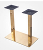 Mesa de restaurante de acero inoxidable con acabado fino en oro rosa de altura H720mm para ventas