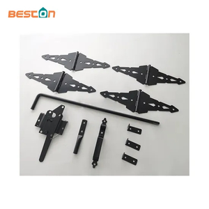Kit de herrajes para puertas y cercas de madera de acero negro de alta resistencia OEM - Recubrimiento en polvo personalizado
