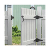Kit de pestillo y bisagra de puerta de acero de metal negro resistente OEM - Personalizado para cercas de madera