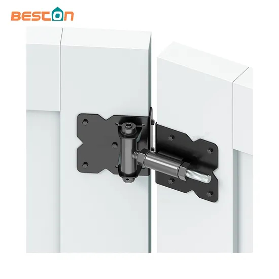Bisagras modernas para puerta de PVC negro con tope de 90 grados: resistentes para uso en exteriores