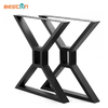 MID Century Modern X-Frame Metal Solid Frame Patas de mesa duraderas negras
