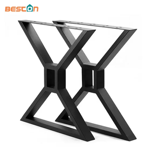 MID Century Modern X-Frame Metal Solid Frame Patas de mesa duraderas negras