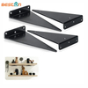 Soportes triangulares negros para estantes, herrajes para estante flotante, soporte decorativo oculto para estante