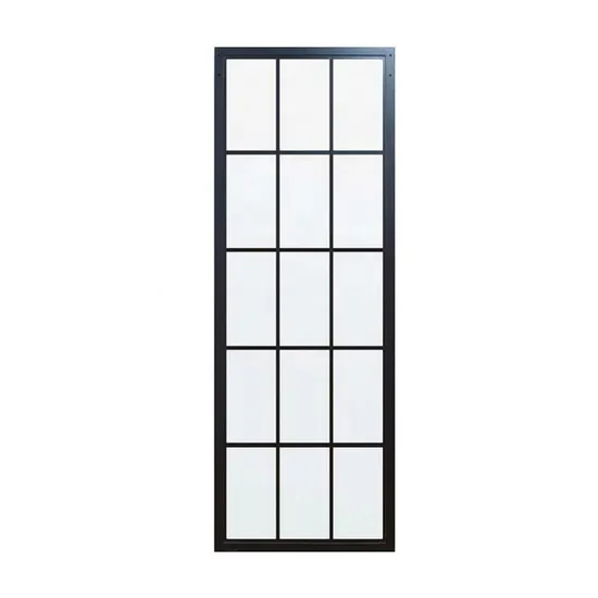 Nueva puerta de granero penal francesa con marco de acero negro interior elegante