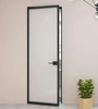 Puertas interiores de marco metálico de puerta de vidrio transparente abatible de estilo francés minimalista