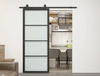 Puerta de Vidrio con Marco de Acero Negro Estilo Loft de 4 Lites con Apertura Corrediza