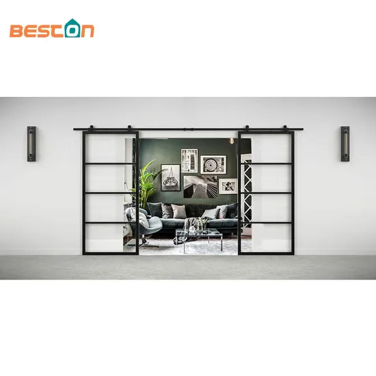 Puertas de vidrio Wide Glas Barn Puerta con marco de metal