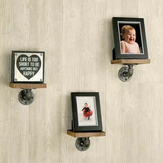 Soportes de estante decorativos de madera del gancho colgante del soporte de pared retro