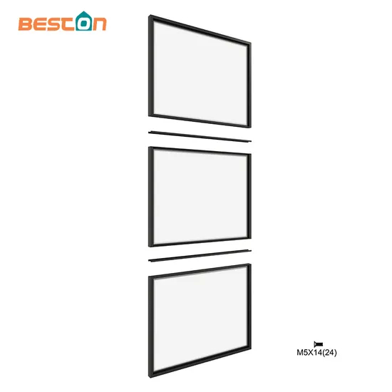 Puerta tipo granero de vidrio Three Lites para cocina o dormitorio con herrajes corredizos