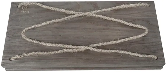 Estante marrón cuerda pared madera flotante 4 ganchos soportes de estante colgante rústico