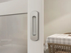 Decoración de interiores de dormitorio Diseño gráfico de plástico Puerta corrediza de vidrio con herrajes