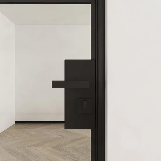 Puertas batientes de vidrio con bisagras de aluminio Alu-Framed con recubrimiento en polvo