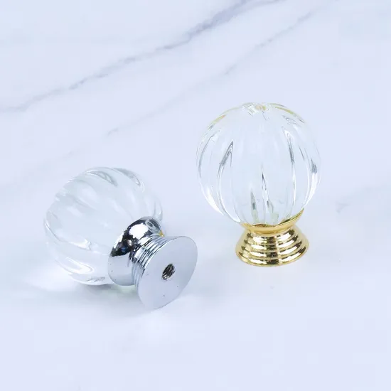 Pomos y tiradores de cristal de aleación de zinc con cajón de diamante para puerta con diseño de forma de calabaza