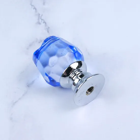 Perilla de cocina con forma de rosa, manijas coloridas con diamantes de imitación, perilla de cristal para gabinete