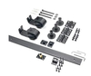 Kit de rodillos de montaje superior con riel plano negro para puertas corredizas de Granero plegables y plegables