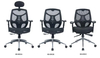 Silla de oficina de tela negra, modelos clásicos de buena calidad tipo B
