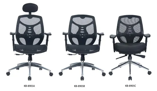 Silla de oficina de tela negra, modelos clásicos de buena calidad tipo B