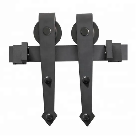 Sistema de rieles para puertas de granero, rústico, clásico, plano, de acero al carbono: ideal para renovaciones de casas de estilo vintage y granjas