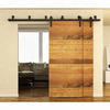Kit de herrajes para puerta de granero con derivación de puerta de madera doble resistente con riel de acero