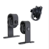 Moderno sistema de rieles de madera negra para puertas corredizas de granero | Hardware más vendido