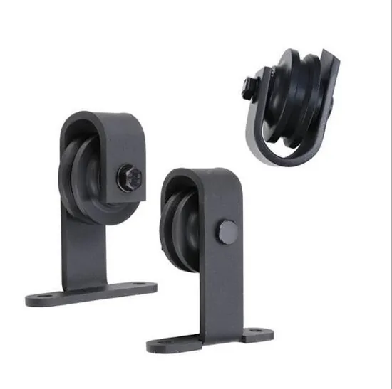 Moderno sistema de rieles de madera negra para puertas corredizas de granero | Hardware más vendido