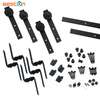 Kit de herrajes para puertas de granero de derivación de alta resistencia para puertas dobles - Rieles deslizantes de un solo riel