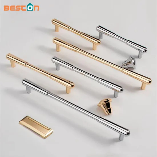 Manija brillante de los muebles de Chrome de los botones del cajón de las manijas del gabinete de cocina de la aleación del cinc