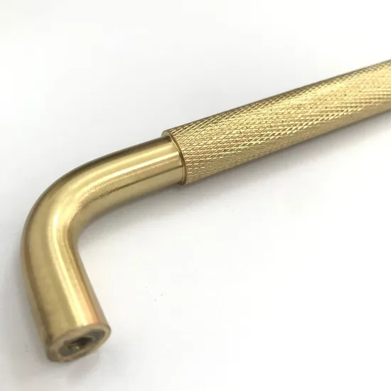 Herrajes para gabinetes de aluminio, tirador moleteado de latón dorado/negro de 128mm para muebles