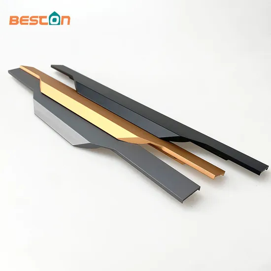 Tiradores de aluminio para muebles con tirador de perfil y tirador de dedo para puerta de armario