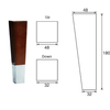 Patas de muebles de madera torneadas y moldeadas de 18 cm para camas y sofás con copas de metal para patas - Piezas de repuesto para bricolaje