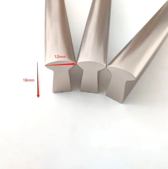 Tirador de aluminio cromado champán para cajón de armario de cocina